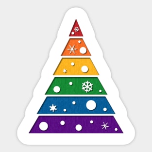LGBT Rainbow Xmas Tree Sticker